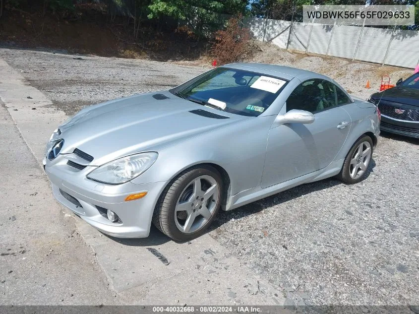 2005 Mercedes-Benz Slk 350 VIN: WDBWK56F65F029633 Lot: 40032668