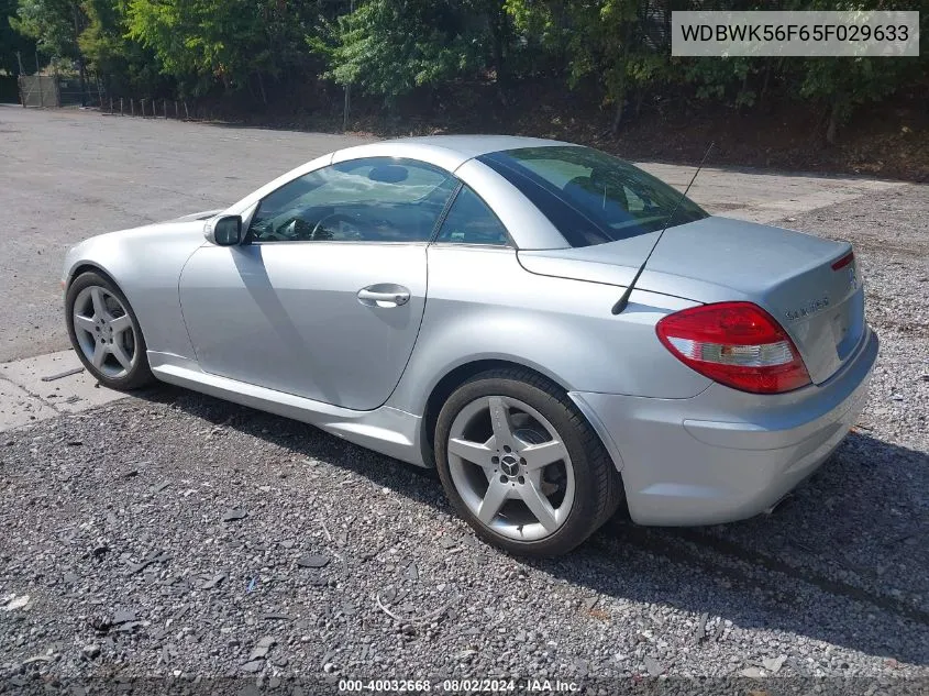 2005 Mercedes-Benz Slk 350 VIN: WDBWK56F65F029633 Lot: 40032668