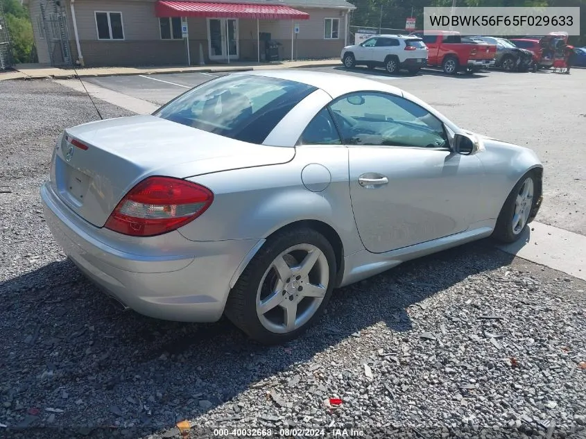 2005 Mercedes-Benz Slk 350 VIN: WDBWK56F65F029633 Lot: 40032668