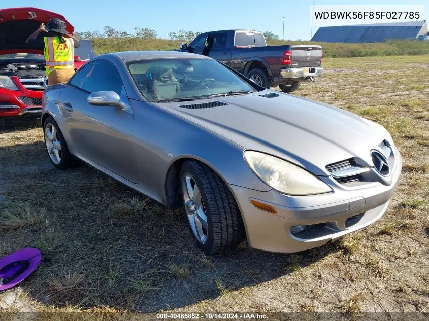 2005 Mercedes-Benz Slk 350 VIN: WDBWK56F85F027785 Lot: 40485852