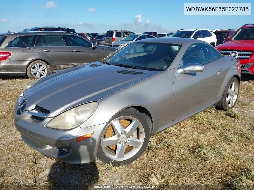 2005 Mercedes-Benz Slk 350 VIN: WDBWK56F85F027785 Lot: 40485852