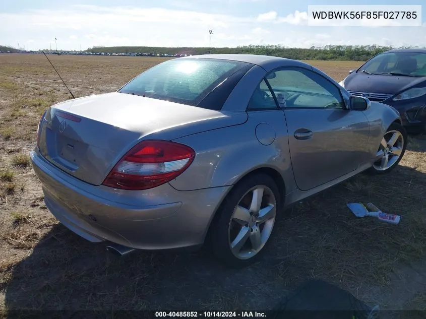 2005 Mercedes-Benz Slk 350 VIN: WDBWK56F85F027785 Lot: 40485852