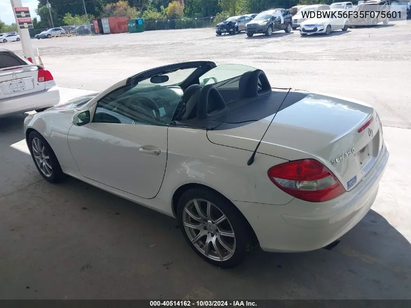 2005 Mercedes-Benz Slk 350 VIN: WDBWK56F35F075601 Lot: 40514162