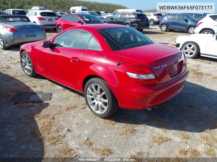 2005 Mercedes-Benz Slk 350 VIN: WDBWK56F65F073177 Lot: 40660011