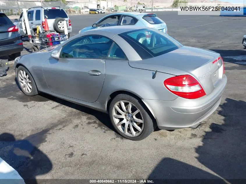 2005 Mercedes-Benz Slk 350 VIN: WDBWK56F25F042041 Lot: 40849662