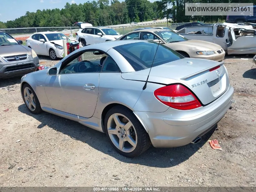 2006 Mercedes-Benz Slk 350 VIN: WDBWK56F96F121661 Lot: 40110965