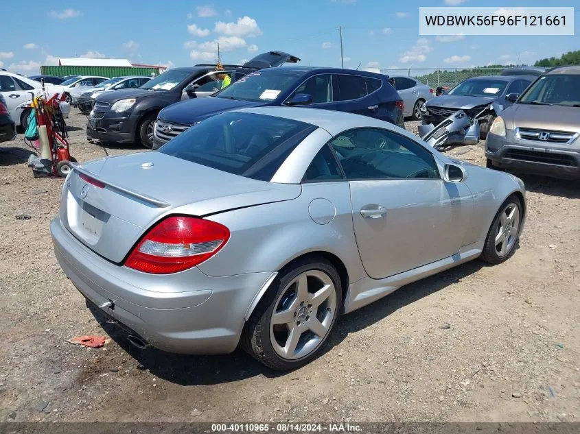 2006 Mercedes-Benz Slk 350 VIN: WDBWK56F96F121661 Lot: 40110965