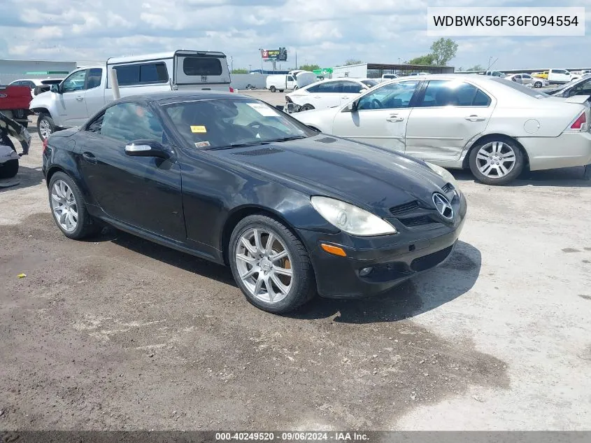 2006 Mercedes-Benz Slk 350 VIN: WDBWK56F36F094554 Lot: 40249520