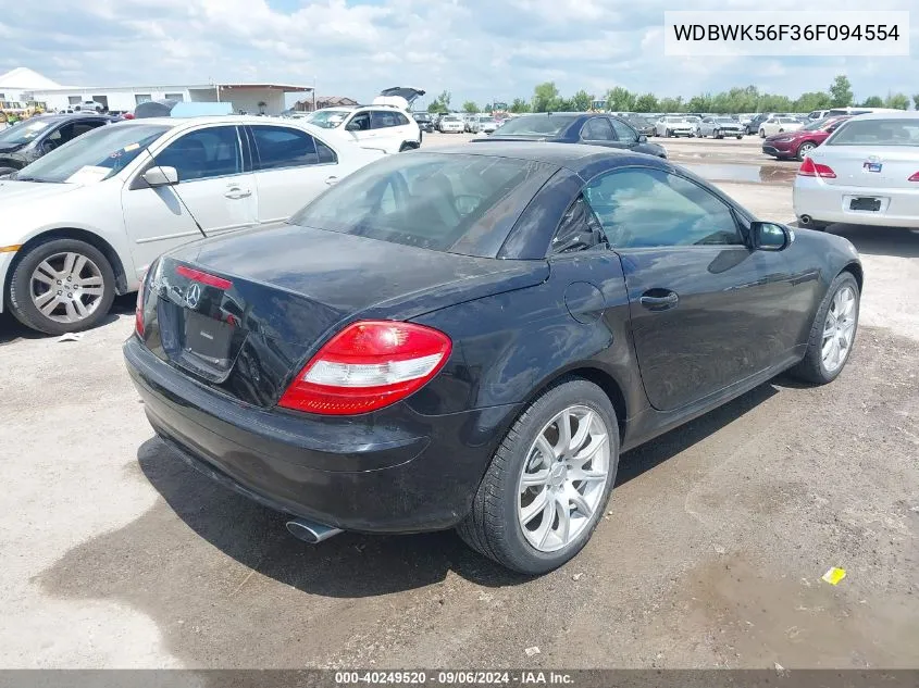 2006 Mercedes-Benz Slk 350 VIN: WDBWK56F36F094554 Lot: 40249520