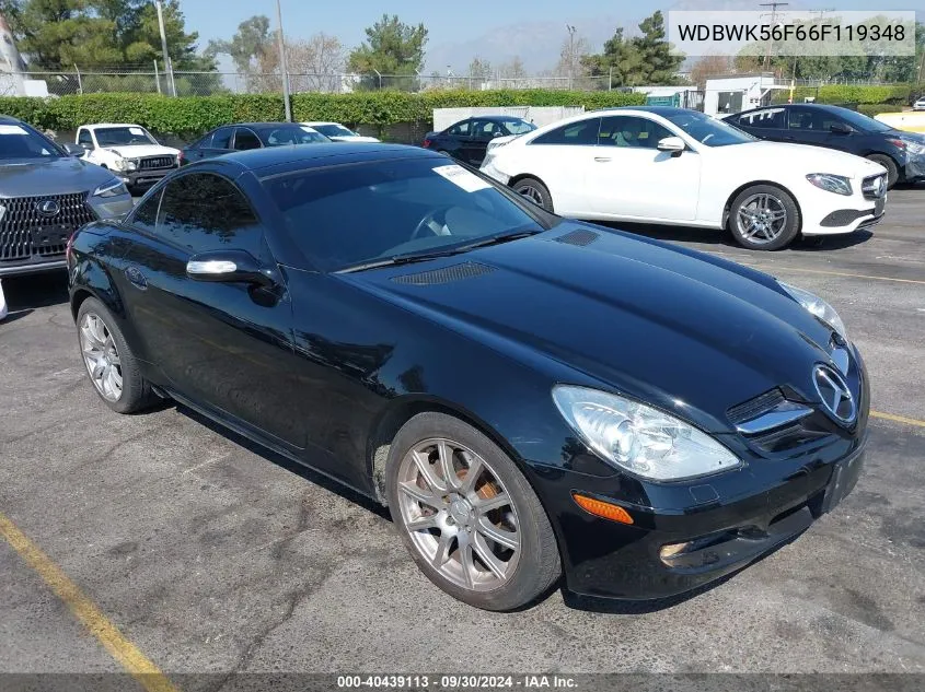 2006 Mercedes-Benz Slk 350 VIN: WDBWK56F66F119348 Lot: 40439113