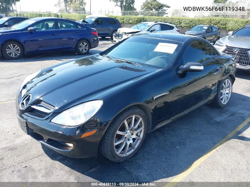 2006 Mercedes-Benz Slk 350 VIN: WDBWK56F66F119348 Lot: 40439113