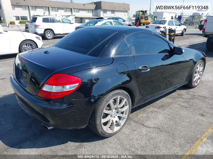 2006 Mercedes-Benz Slk 350 VIN: WDBWK56F66F119348 Lot: 40439113