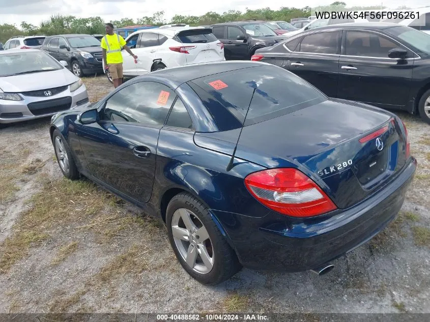 2006 Mercedes-Benz Slk 280 VIN: WDBWK54F56F096261 Lot: 40488562