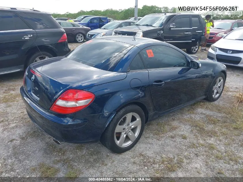 2006 Mercedes-Benz Slk 280 VIN: WDBWK54F56F096261 Lot: 40488562