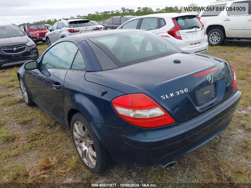 2006 Mercedes-Benz Slk 350 VIN: WDBWK56F86F084909 Lot: 40531977