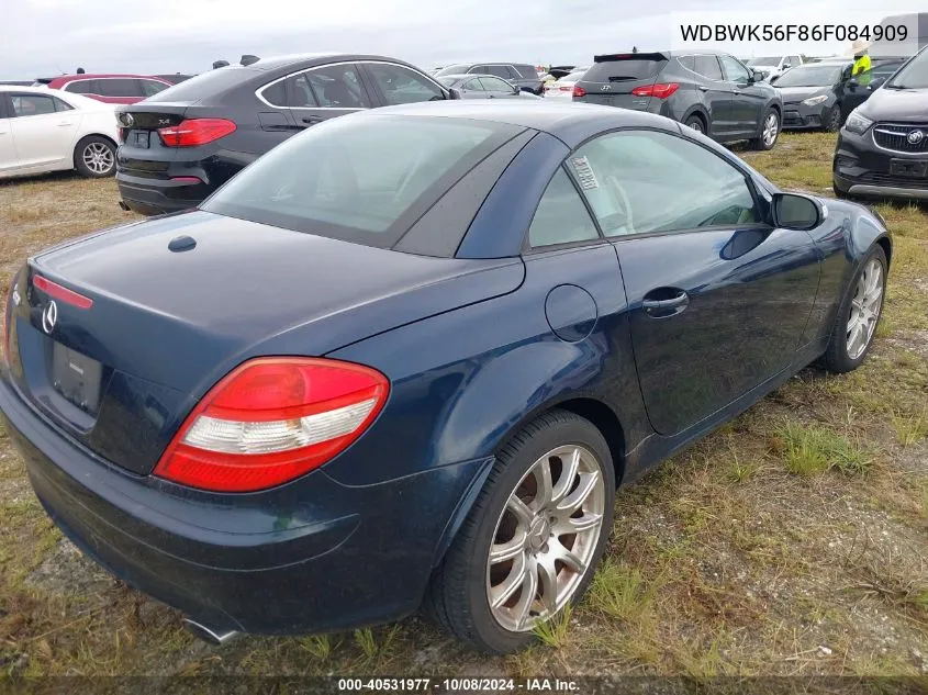 2006 Mercedes-Benz Slk 350 VIN: WDBWK56F86F084909 Lot: 40531977