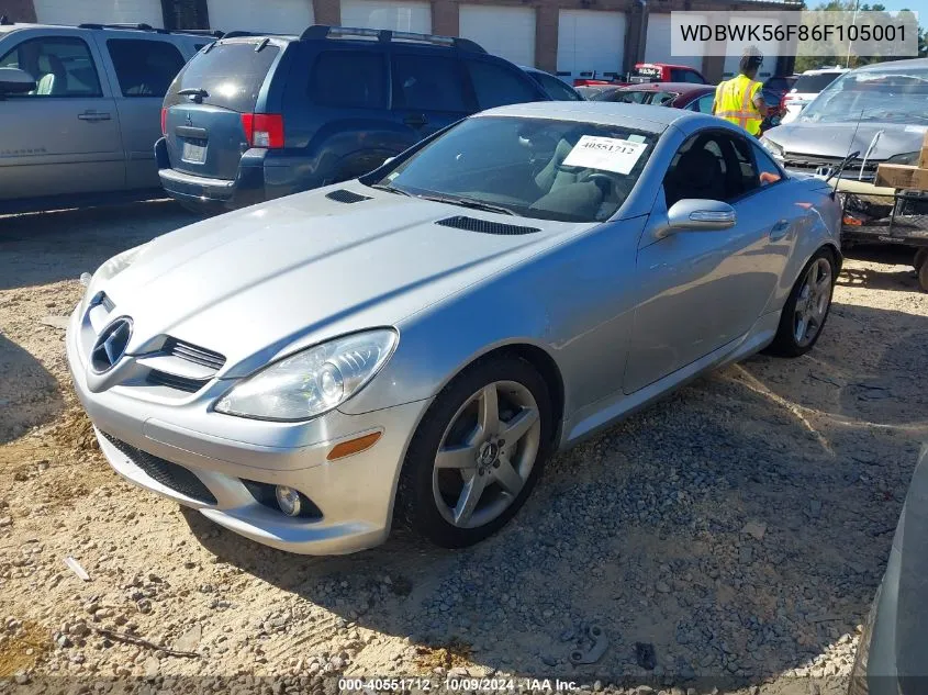 2006 Mercedes-Benz Slk 350 VIN: WDBWK56F86F105001 Lot: 40551712