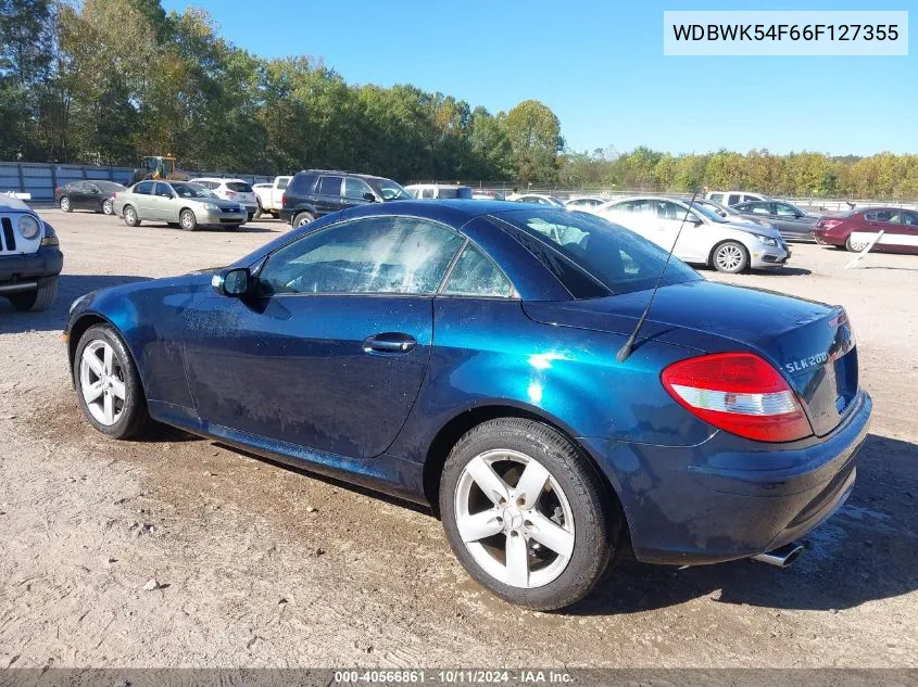 2006 Mercedes-Benz Slk 280 VIN: WDBWK54F66F127355 Lot: 40566861