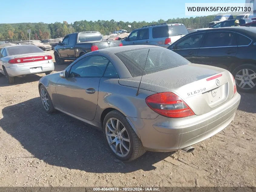 2006 Mercedes-Benz Slk 350 VIN: WDBWK56FX6F097130 Lot: 40649978