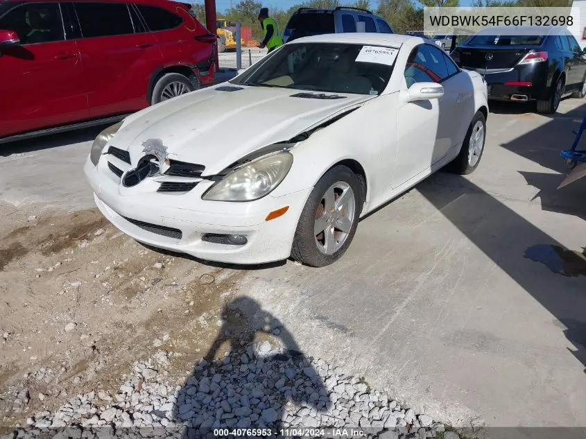 2006 Mercedes-Benz Slk 280 VIN: WDBWK54F66F132698 Lot: 40765953