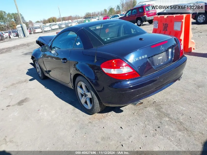 2006 Mercedes-Benz Slk 280 VIN: WDBWK54FX6F132784 Lot: 40827696