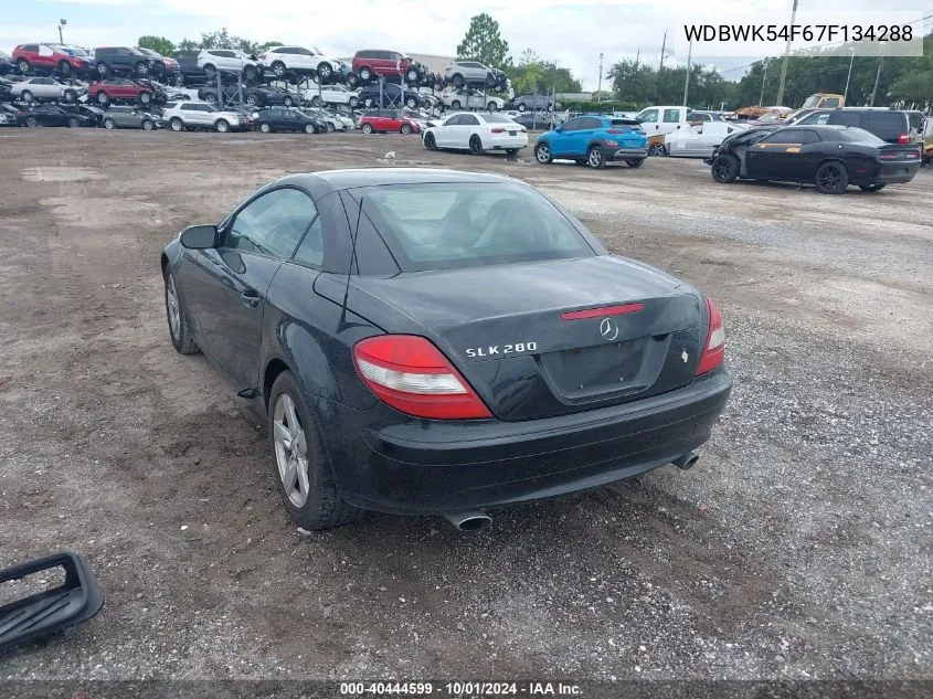 2007 Mercedes-Benz Slk 280 VIN: WDBWK54F67F134288 Lot: 40444599