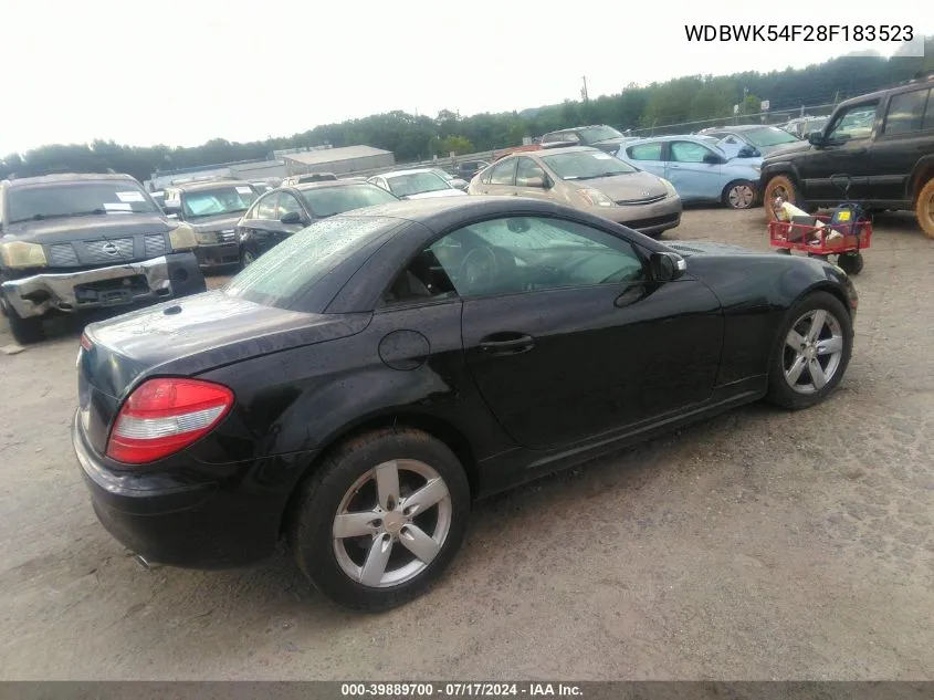 2008 Mercedes-Benz Slk 280 VIN: WDBWK54F28F183523 Lot: 39889700