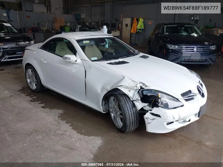 2008 Mercedes-Benz Slk 280 VIN: WDBWK54F88F189777 Lot: 39897065