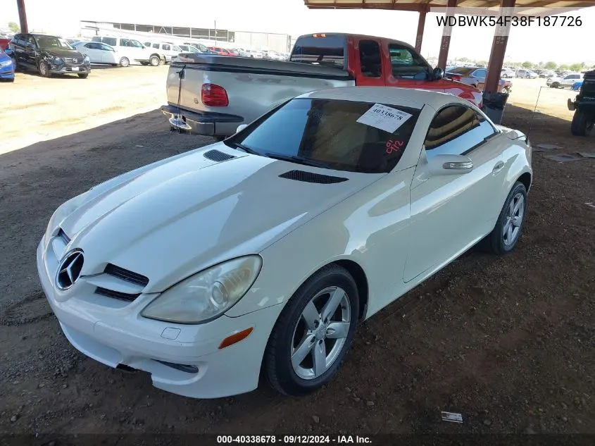 2008 Mercedes-Benz Slk 280 VIN: WDBWK54F38F187726 Lot: 40338678