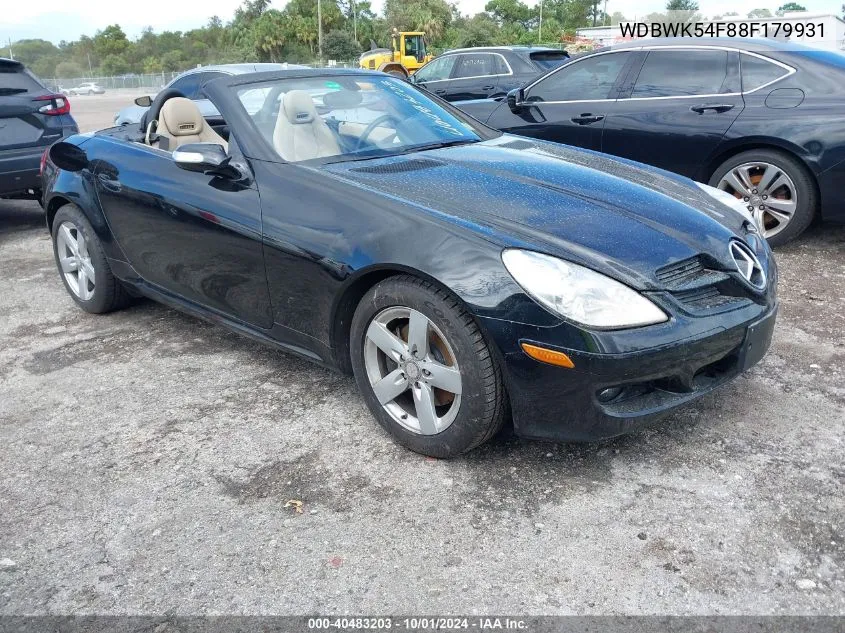 2008 Mercedes-Benz Slk 280 VIN: WDBWK54F88F179931 Lot: 40483203