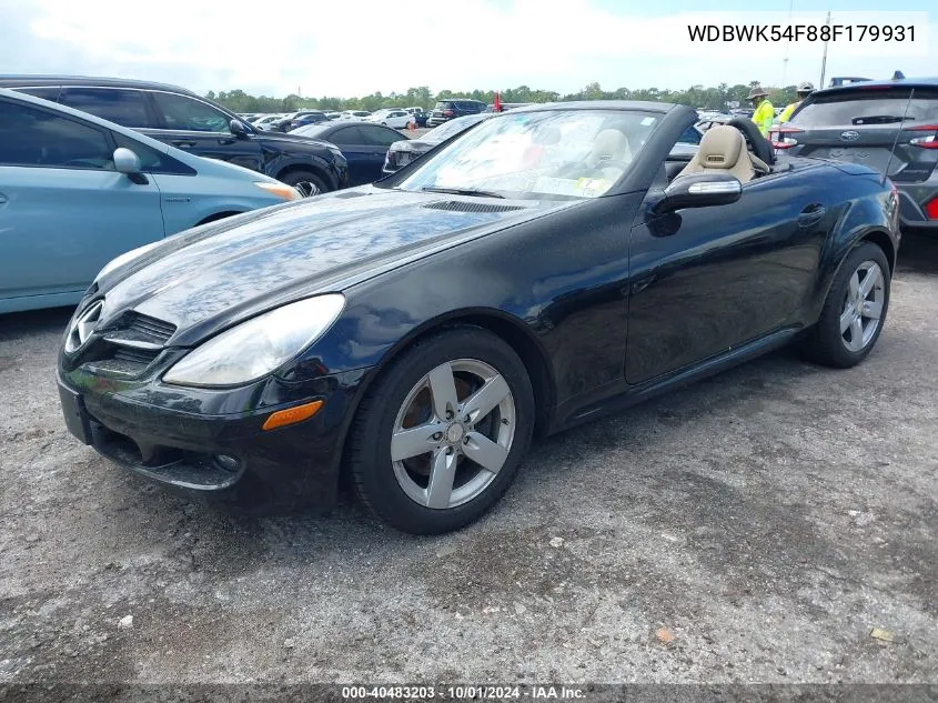 2008 Mercedes-Benz Slk 280 VIN: WDBWK54F88F179931 Lot: 40483203