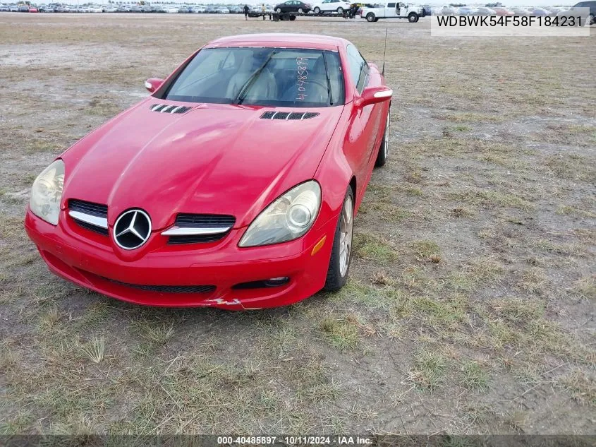 2008 Mercedes-Benz Slk 280 VIN: WDBWK54F58F184231 Lot: 40485897