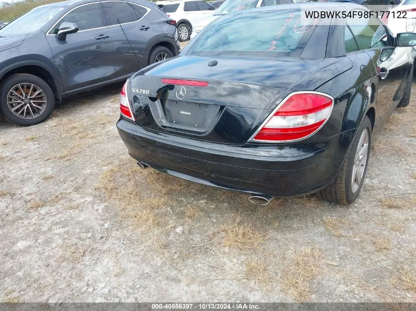 2008 Mercedes-Benz Slk 280 VIN: WDBWK54F98F177122 Lot: 40556397