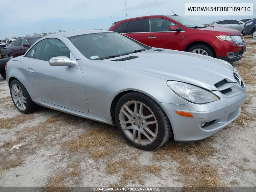 2008 Mercedes-Benz Slk 280 VIN: WDBWK54F88F189410 Lot: 40649634