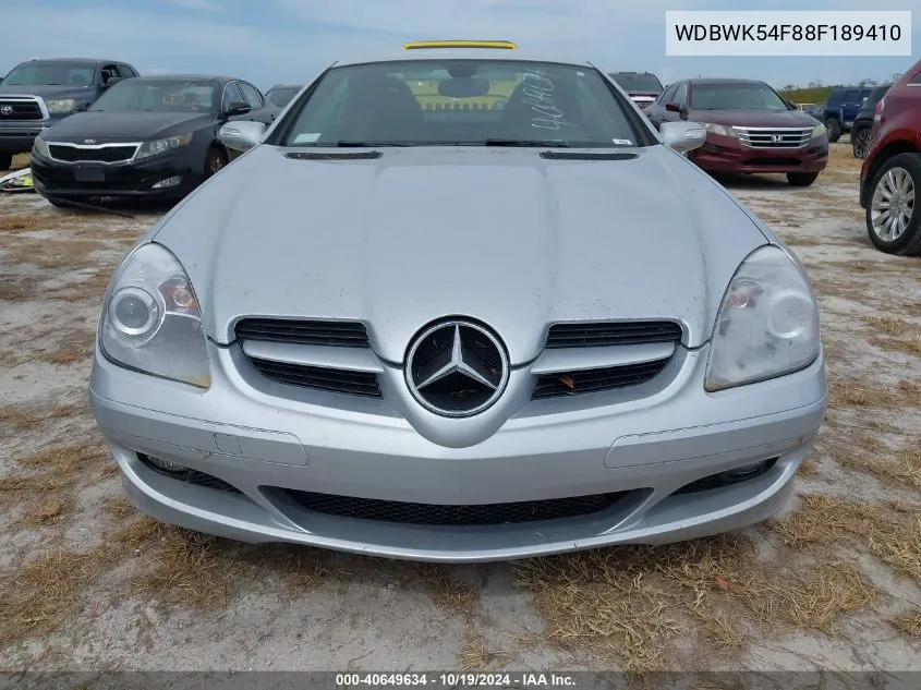 2008 Mercedes-Benz Slk 280 VIN: WDBWK54F88F189410 Lot: 40649634