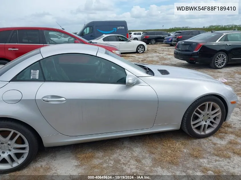 2008 Mercedes-Benz Slk 280 VIN: WDBWK54F88F189410 Lot: 40649634