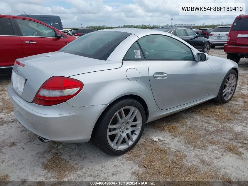 2008 Mercedes-Benz Slk 280 VIN: WDBWK54F88F189410 Lot: 40649634