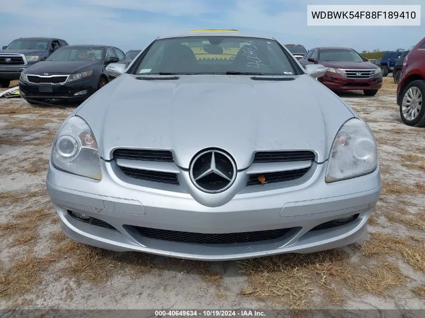 2008 Mercedes-Benz Slk 280 VIN: WDBWK54F88F189410 Lot: 40649634