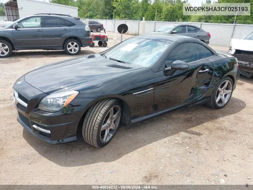 2012 Mercedes-Benz Slk 350 VIN: WDDPK5HA3CF025193 Lot: 40024212