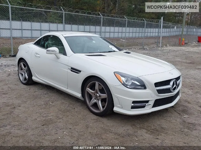 2012 Mercedes-Benz Slk 350 VIN: WDDPK5HA3CF039482 Lot: 40773161