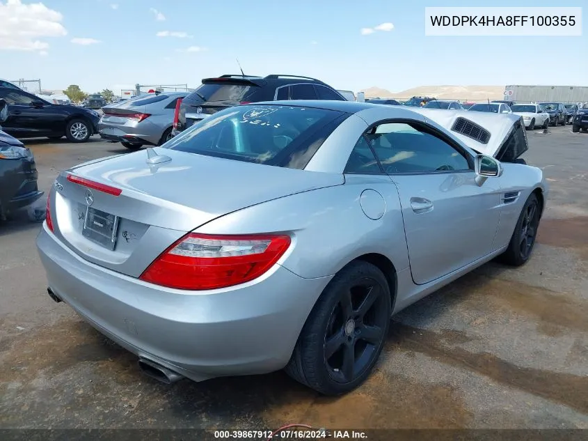 2015 Mercedes-Benz Slk 250 VIN: WDDPK4HA8FF100355 Lot: 39867912