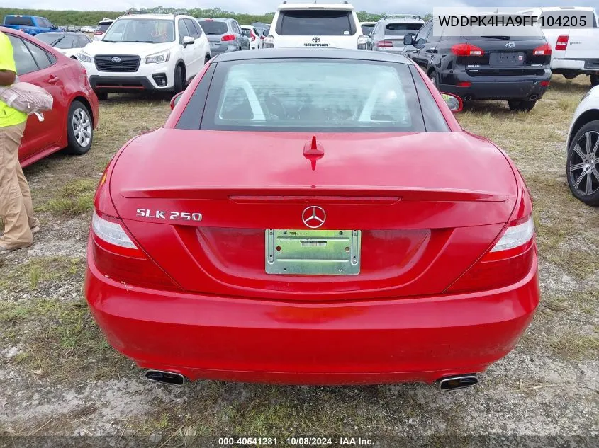 2015 Mercedes-Benz Slk 250 VIN: WDDPK4HA9FF104205 Lot: 40541281