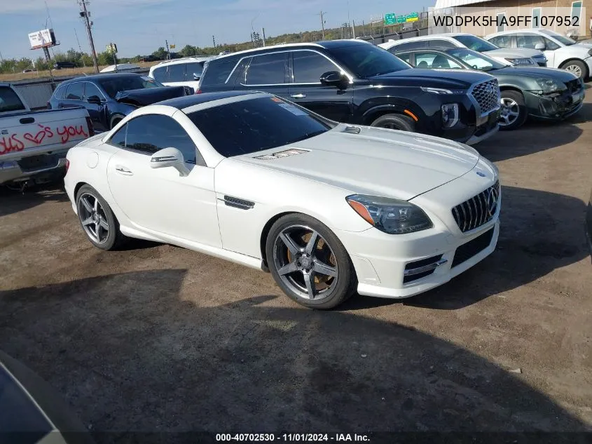 2015 Mercedes-Benz Slk 350 VIN: WDDPK5HA9FF107952 Lot: 40702530