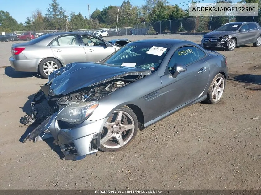 2016 Mercedes-Benz Slk 300 VIN: WDDPK3JA0GF122906 Lot: 40531733