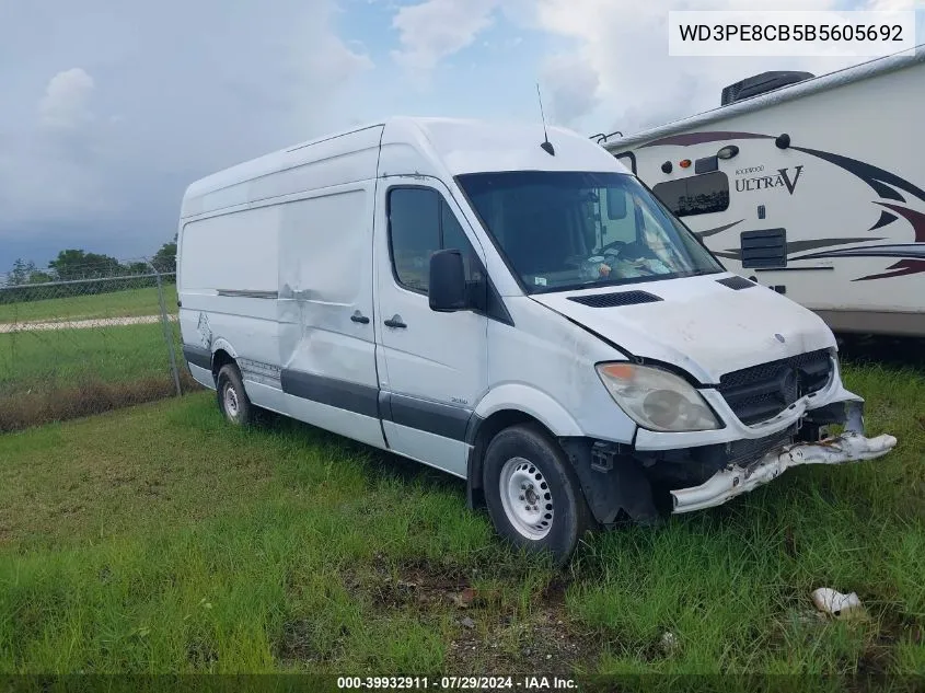 2011 Mercedes-Benz Sprinter 2500 High Roof VIN: WD3PE8CB5B5605692 Lot: 39932911