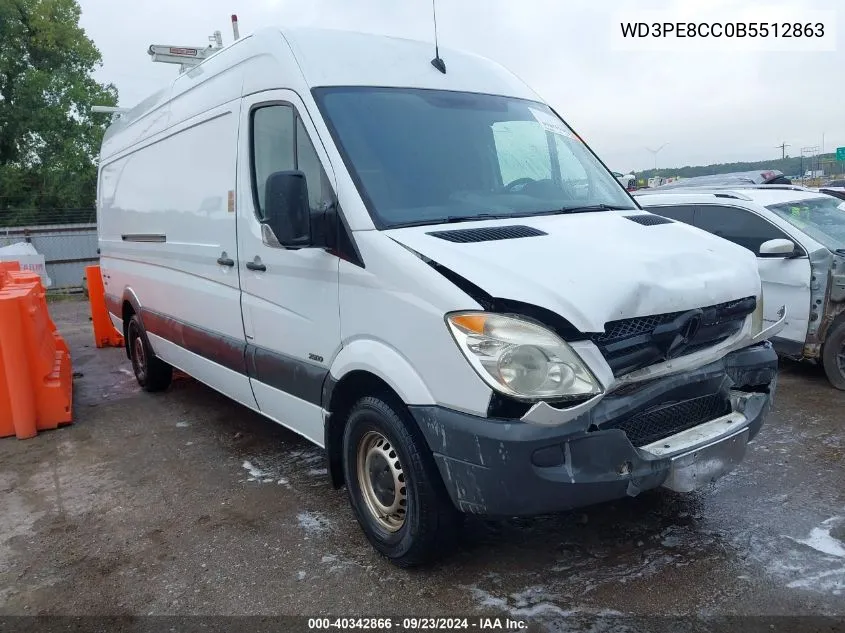 2011 Mercedes-Benz Sprinter 2500 High Roof VIN: WD3PE8CC0B5512863 Lot: 40342866