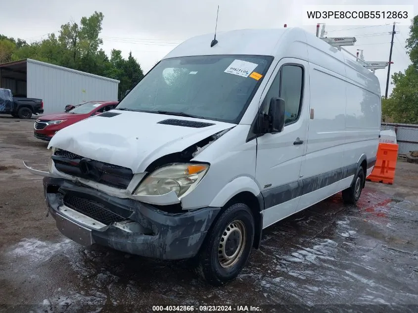 2011 Mercedes-Benz Sprinter 2500 High Roof VIN: WD3PE8CC0B5512863 Lot: 40342866