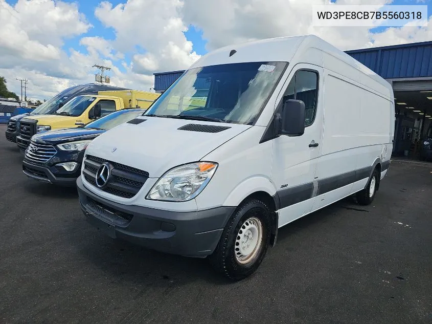 2011 Mercedes-Benz Sprinter 2500 High Roof VIN: WD3PE8CB7B5560318 Lot: 40581203