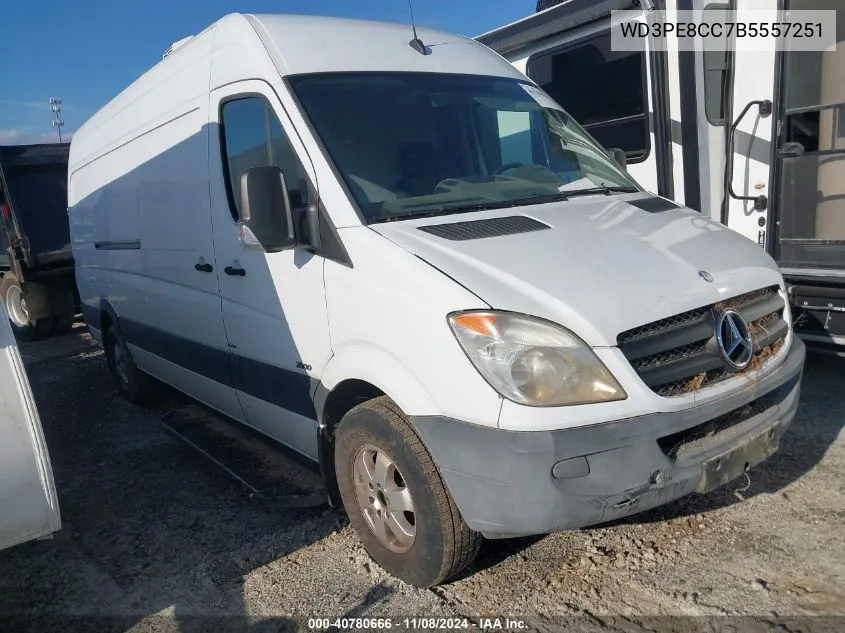 2011 Mercedes-Benz Sprinter 2500 High Roof VIN: WD3PE8CC7B5557251 Lot: 40780666