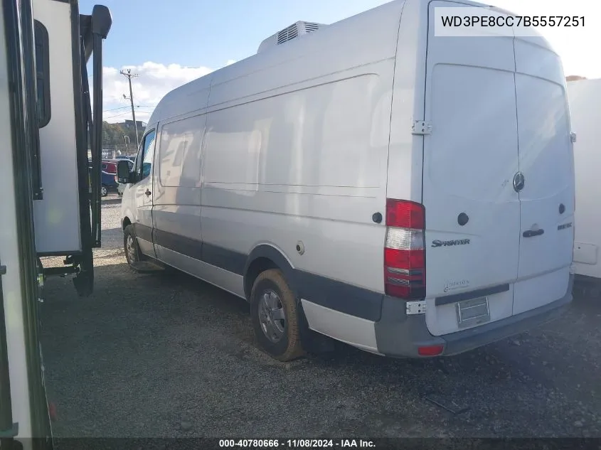 2011 Mercedes-Benz Sprinter 2500 High Roof VIN: WD3PE8CC7B5557251 Lot: 40780666